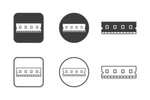 ram computer icon design 6 variations. Set electronic hardware icons. Isolated on white background. vector