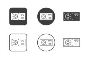 power supply icon design 6 variations. Set electronic hardware icons. Isolated on white background. vector