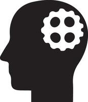 intelligence man head icon design atyle vector