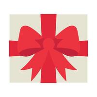 White gift box with red ribbon and bow isolated on white background vector