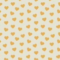 Seamless pattern with gold hearts on beige background vector