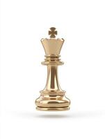 Regal golden king chess piece floating in mid air for strategic game concepts photo