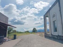 Modern building and landscape. Concept of architecture, design, and nature. photo