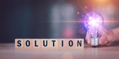 Connecting success and problem solution from creativity ,strategic planning to develop organization into future, problem solution success ,visionary decisions for success photo