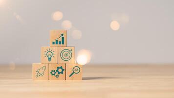 concept of progress in development, financial efficiency and investment with business strategy for goals and opportunities in the industry future ,Business growth and success graph photo
