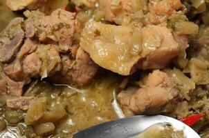 chicken with banana core stew photo
