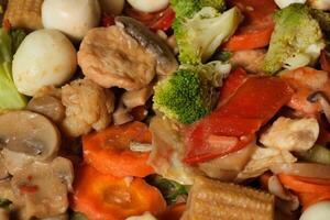 a pile of food that has been cooked photo
