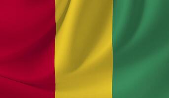 Illustration of GUINEA flag with wavy effect photo