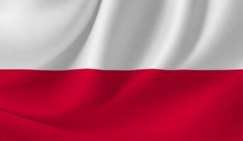 Poland flag illustration with wavy effect photo