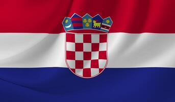 CROATIA flag illustration with wavy effect photo