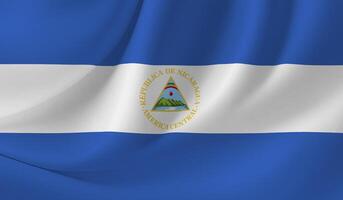 NEW NICARAGUA flag illustration with wavy effect photo
