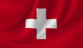 SWITZERLAND flag illustration with wavy effect photo