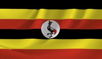 Ugandan flag illustration with wavy effect photo