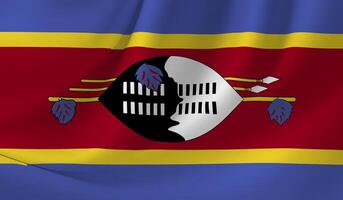 SWAZILAND flag illustration with wavy effect photo