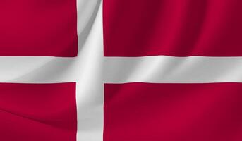 DENMARK flag illustration with wavy effect photo