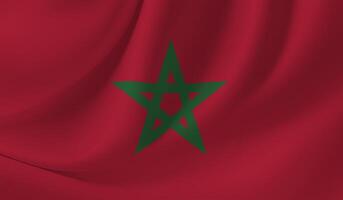 Illustration of MOROCCO flag with wavy effect photo