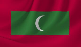 MALDIVES flag illustration with wavy effect photo