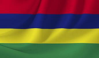 MAURITIUS flag illustration with wavy effect photo