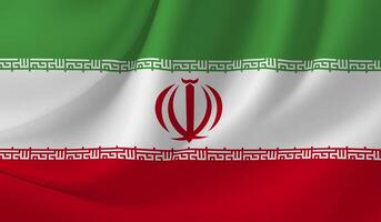 IRAN flag illustration with wavy effect photo