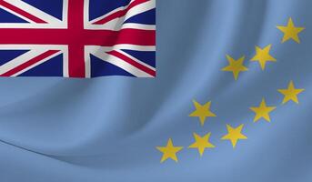 TUVALU flag illustration with wavy effect photo