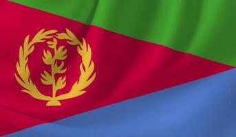 Illustration of Eritrean Equatorial flag with wavy effect photo