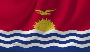 Illustration of the KIRIBATI flag with a wavy effect photo