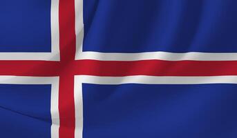 Illustration of the ICELAND flag with wavy effect photo