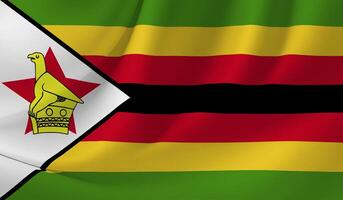 ZIMBABWE flag illustration with wavy effect photo