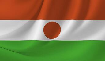 NIGER flag illustration with wavy effect photo