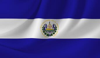 EL SALVADOR flag illustration with wavy effect photo