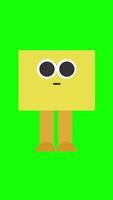 Cube Head Character Looking Around 2D Animation Vertical Green Screen video