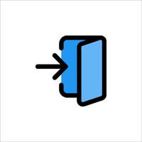 A blue and black icon of a phone vector