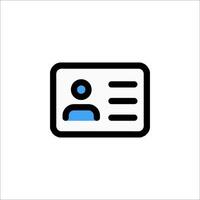 A person is shown in a card with a blue icon vector