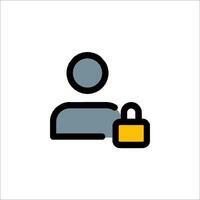 A person with a lock icon on a white background vector