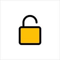 A yellow lock icon on a white background vector