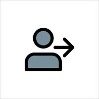 A person with an arrow pointing to the left vector