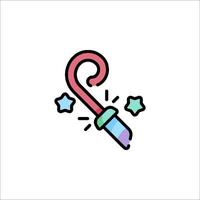 A candy cane with stars on it vector