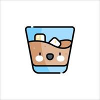 A cartoon drink with ice cubes in it vector
