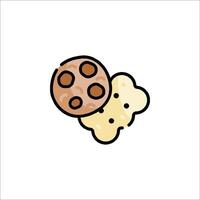 A cookie and a piece of bread icon vector