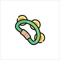 A green and yellow ring with two gold coins on it vector