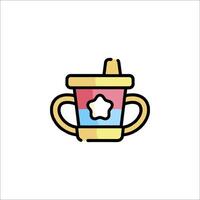 A cup with a star on it in a flat style vector