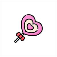 A lollipop with a heart shape on it vector