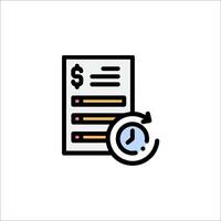 A clock and a paper document icon vector