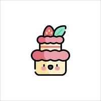 A cute cake with a strawberry on top vector