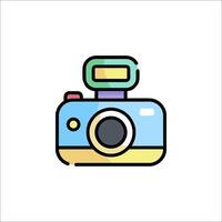 A colorful camera icon on a white background vector