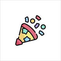 A colorful confetti icon with a slice of pizza vector