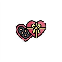 Valentine's day icon with chocolate box and heart vector