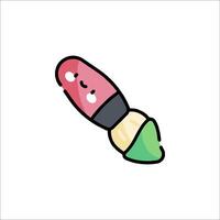 A pink and green paintbrush with a face on it vector