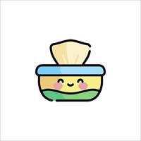 A cute little container with a smiley face on it vector