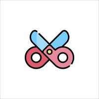 A pair of scissors with a red and blue handle vector